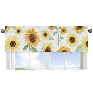 Sweet Jojo Designs Window Valance Treatment 54in. Sunflower Yellow Green and Taupe - 1 of 4