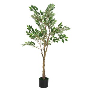 Syemin Artificial Plants Artificial Ficus Tree with Pot Indoor Outdoor Faux Potted Plant Artificial Plants for Home Decor Chr, Green, 31"*31"*51" - 1 of 4