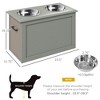 Gulches PawHut Raised Pet Feeding Station with Storage & Stainless Steel Bowls for Large Dogs - Gray - 3 of 4