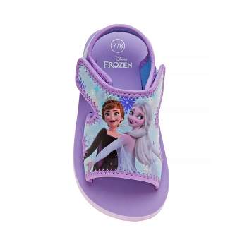 Disney Frozen Girls' Anna and Elsa Dual Sizes Hook and Loop Sandals. (Toddler/Little Kids)