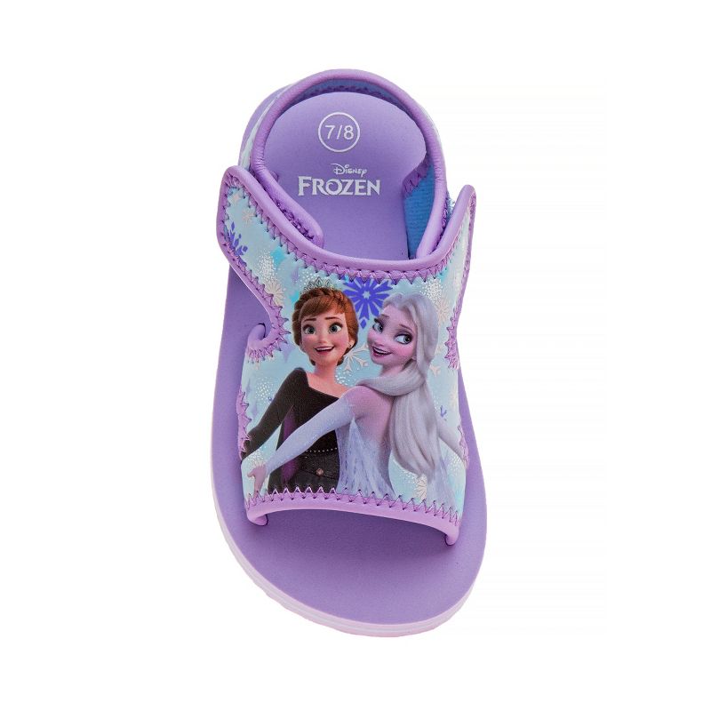 Disney Frozen Girls' Anna and Elsa Dual Sizes Hook and Loop Sandals. (Toddler/Little Kids), 1 of 8