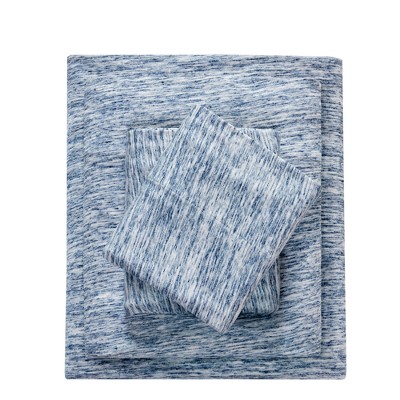 Cotton Jersey Knit Sheet Set (King) Blue