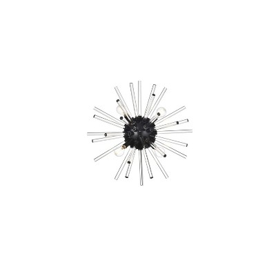 Elegant Lighting Sienna 18 inch crystal rod wall sconce in black