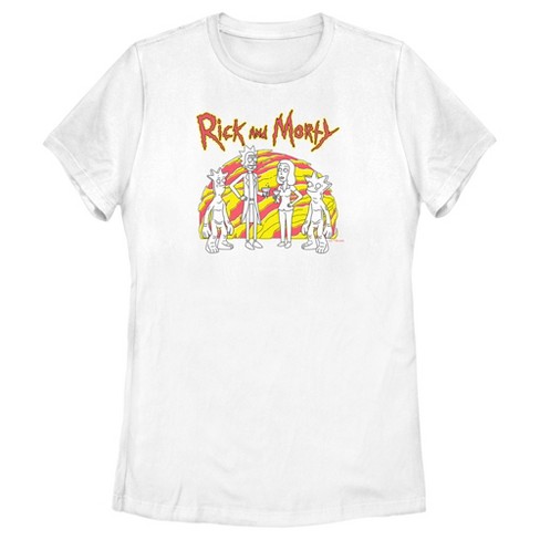 Women's Rick And Morty Drinks On Planet Gaia T-shirt - White - Large :  Target