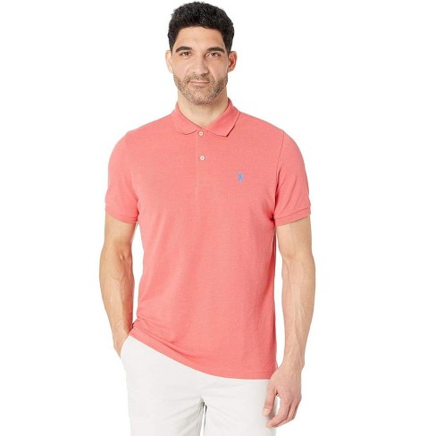 U.s. Polo Assn. Men's Solid Pique Polo With Small Pony Coral Shell