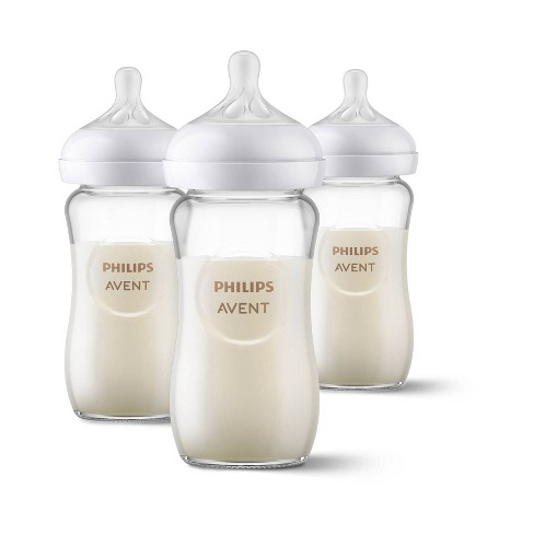 Philips Avent 3pk Glass Natural Baby Bottle With Natural Response Nipple -  Clear - 8oz : Target