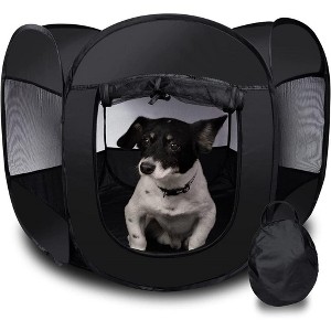 Zone Tech Portable Foldable Pet Playpen Tent – Medium Size Premium Quality Indoor Outdoor Mesh Open Air Exercise Pop-Up PlayPen Tent for Dogs and Cats - 1 of 4