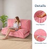 MAXYOYO Bean Bag Sofa Bed - Corduroy Floor Sofa with Washable Cover, Pink - 4 of 4