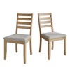 ChaletPosh Wooden Dining Chair With Warm Grey Cover (Set of 2) - 3 of 4