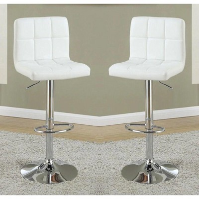 NicBex Set of 2 Bar Stools for Kitchen Island,Faux Leather Counter Bar Stools with Metal Legs,Bar Chairs for Dining Rooms,Kitchens Islands,White/Red