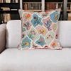 HomeRoots 18" Blue and Pink Floral Cotton Throw Pillow With Embroidery - 2 of 4