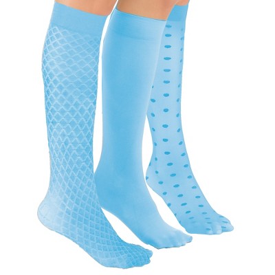 Collections Etc Stylish & Comfortable 15-20mmHg Compression Knee High Stockings, 3 Pairs - Made in USA