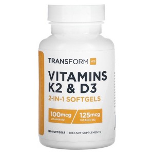 TransformHQ Vitamins K2 & D3, 120 Softgels - 1 of 2