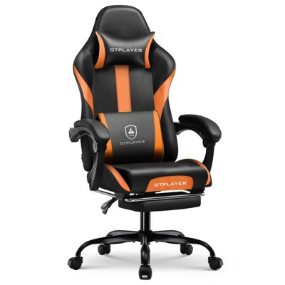 GTPLAYER Ergonomic Gaming Chair, PU Leather Computer Chair with Footrest, Lumbar Support for Adults