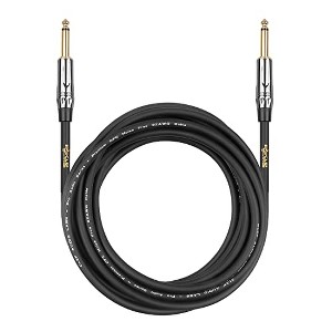 Clef Audio Labs 6.35mm TS to 6.35mm TS, Black Chrome Zinc Alloy Shell/PVC Jacket 15FT - 1PK - 1 of 4