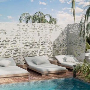 PexFix 72 in. x 47 in. Outdoor Privacy Rectangle Screen Galvanized Steel Panel Divider in White - 1 of 4