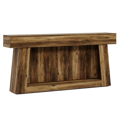 Resenkos Entryway Table, Console Sofa Table,63" Console Table, Farmhouse 2-Tier Sofa Table Entryway Table with Storage Brown
