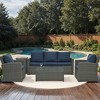 ELJGET Patio Furniture Set, 5 PCS Wicker Outdoor Conversation Set with 2 Coffee Tables for Backyard, Poolside, Garden - 2 of 4