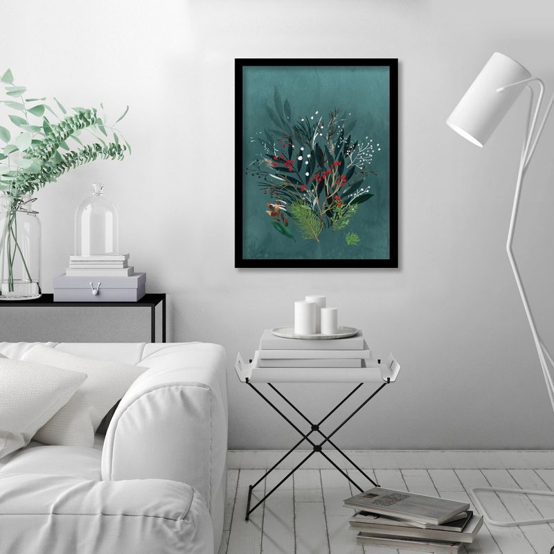 Americanflat Modern Botanical Blue Pine Cone Trees I By Pi Holiday Collection Framed Print Wall Art, 3 of 8