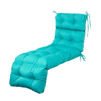 ARTPLAN Outdoor Chasie Lounge Tufted Thick Cushion with Ties,Replacement Wicker Chair Cushion for Paito Fruniture,72x22x4inches