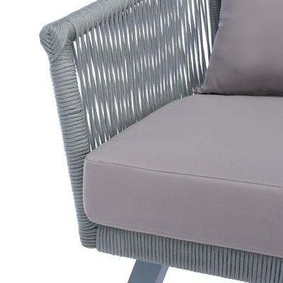 Belmi Gray 4-Piece Rope and Wicker Outdoor Living Set