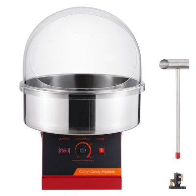 VEVOR Electric Cotton Candy Machine, 1000W Candy Floss Maker, Commercial Cotton Candy Machine with Cover, Stainless Steel Bowl, and Sugar Scoop(Red)