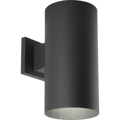 Progress Lighting, Cylinder Collection, 1-Light Outdoor Wall Light, Black Finish, Aluminum Material, Shade Included