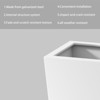 Syemin Planters Tall Metal Tapered Planter Large Outdoor Indoor Garden Plant Pot with Drainage Hole and Rubber Plug for Patio, White, 25.5"*14"*14" - 4 of 4