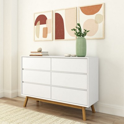 Plank+Beam Solid Wood Mid-Century Modern 6-Drawer Dresser