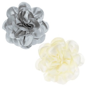 Unique Bargains Alloy Satin Fabric Big Rose Flower Dainty Brooches and Pins 2 Pcs - 1 of 4