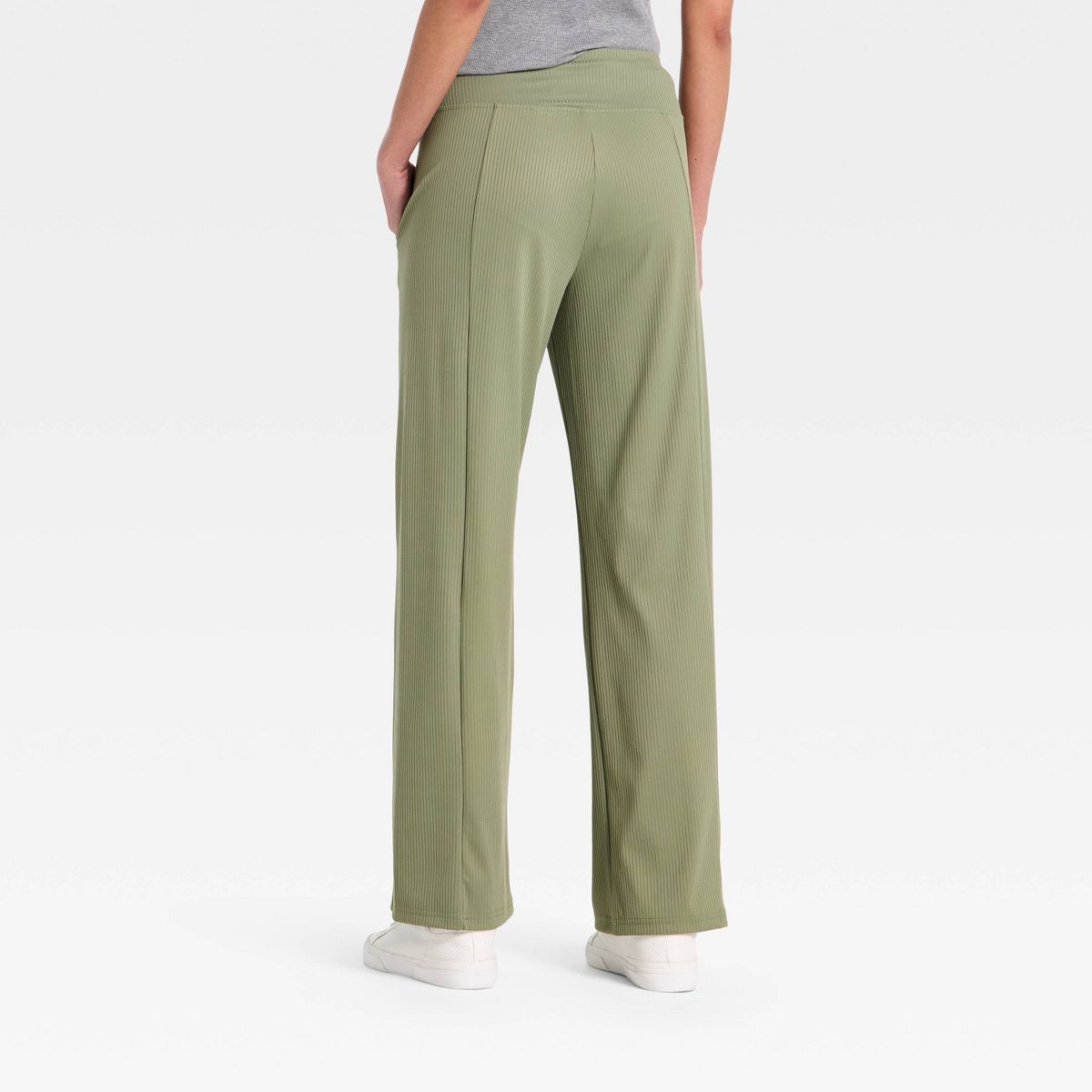Women's Wide Leg Flat Elastic Lounge Pant with Forward Seams and Side Slit Pockets - A New Day™ - thumbnail 6