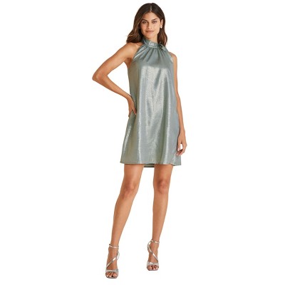 VENUS Womens Shimmer Jacquard Mini Dress
