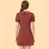 Allegra K Women's Ruffle Peter Pan Collar Casual Button-up Checkered Dress - 4 of 4