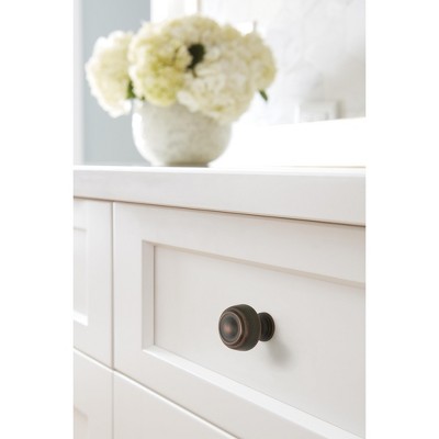 Oil Rubbed Bronze 1-5/8" Round Cabinet Knob with Mounting Hardware