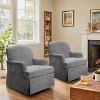 Art Leon Traditional Fabric Upholstered Swivel Accent Chair, Armchair with Wood Frame - 2 of 4