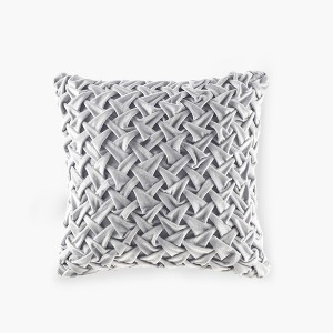 LIVN CO. Vintage Ruched Square Velvet Pillow - 1 of 4