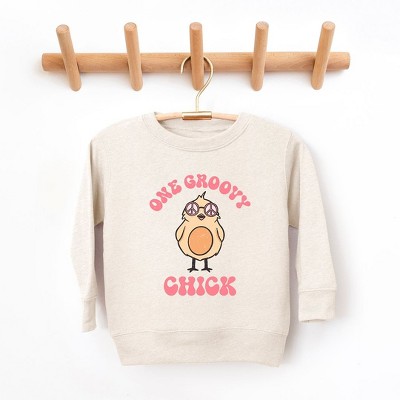 The Juniper Shop One Groovy Chick Toddler Graphic Sweatshirt