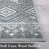 9x12 Dark Gray Geometric Rug - Large washable distressed low-pile carpet with stain protection - 4 of 4