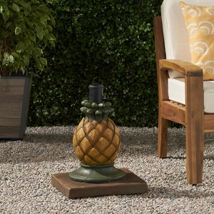 VisioGear Patio Pineapple Shape Umbrella Stand, Outdoor Umbrella Base for Yard Poolside, Yellow, 14"*14"*18" - 1 of 4