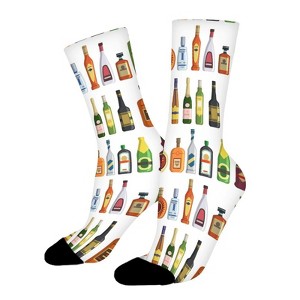 Beer Bottles Women Printed Crew Socks Funny Funky Socks Soft Polyester Novelty Gifts for Artists Men - 1 of 1