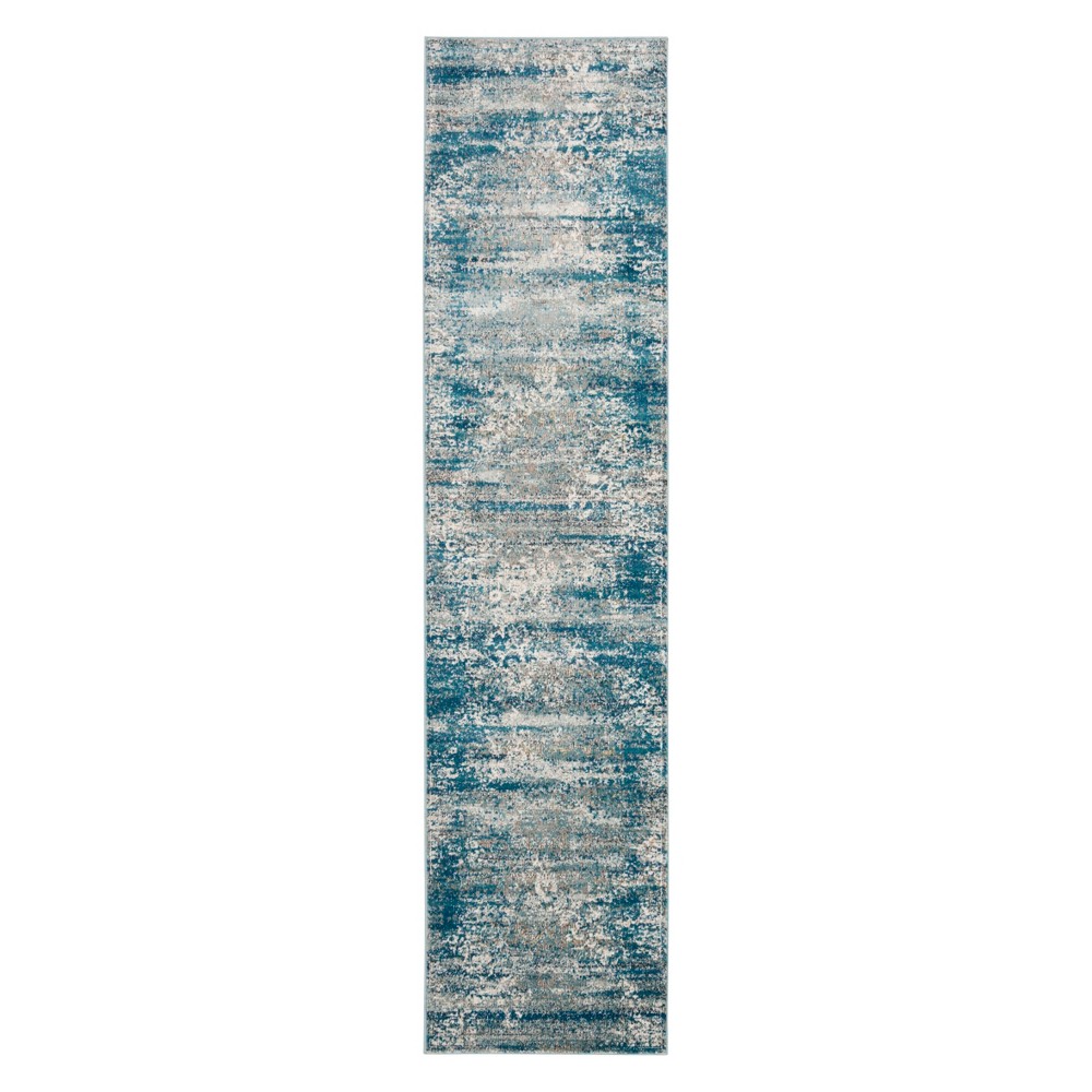 2'x6' Lois Medallion Loomed Area Rug Blue/Cream - Safavieh