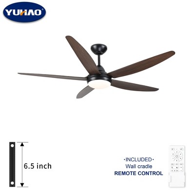 YUHAO 48 in. Indoor Modern Contemporary ABS Blades Integrated Dimmable LED Ceiling Fan with Light and Remote Control