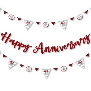 Big Dot of Happiness We Still Do - 40th Wedding Anniversary - Party Letter Banner Decoration - 36 Banner Cutouts and Happy Anniversary Banner Letters - 1 of 4