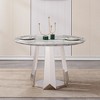 Dolonm 47-inch Round Modern Marble Dining Table with Stainless Steel Base for Kitchen, Dining Room - 4 of 4