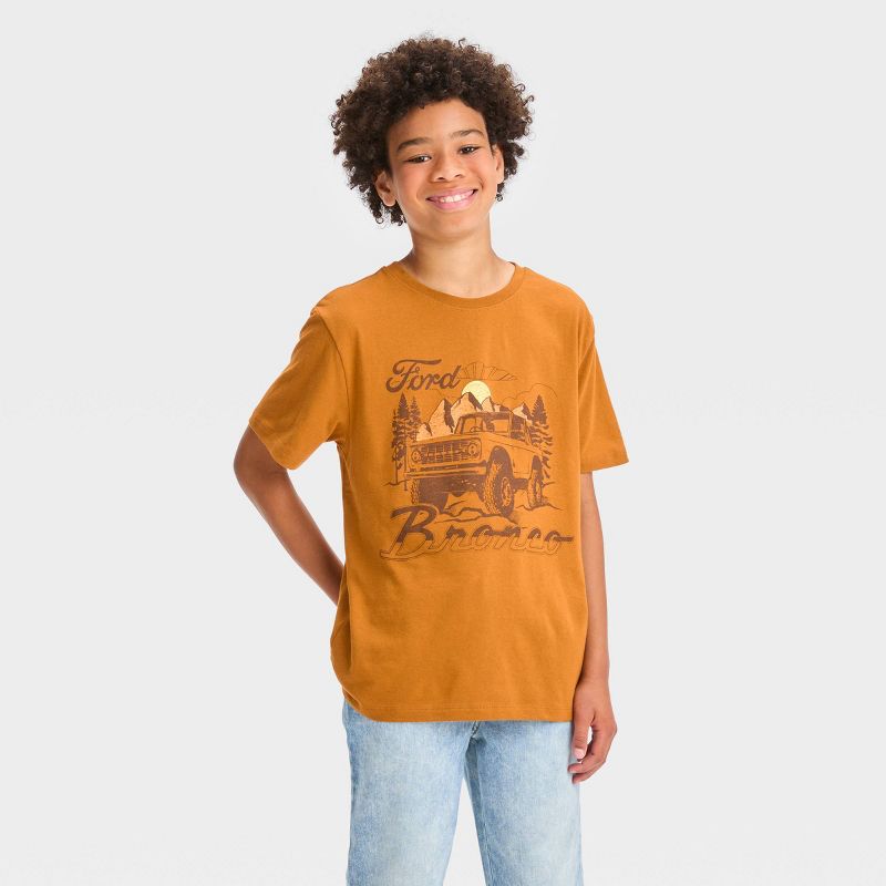 Boys' Bronco Short Sleeve Graphic T-Shirt - art class™ Brown, 1 of 5