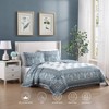 Bebejan Aquamarine Medallion 100% Cotton 3-Piece Reversible Quilted Coverlet Set - 3 of 4