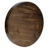 KINWELL Round Black Walnut Wood Serving Tray Ottoman Tray with Handles - 3 of 4