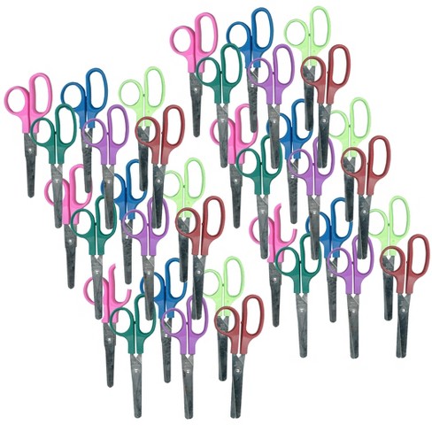 Charles Leonard Student Scissors, 5 Blunt Tip, Assorted Colors, Pack of 24