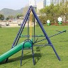 Belatt Metal Swing Set with Slide - 4 Swings & A-Frame Steel Outdoor Playset for Kids 3-8, Weatherproof & Easy Assemble - 3 of 4