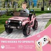 12V Kids Ride-On Truck Car, Battery-Powered Electric Vehicle with Remote Control, 3 Speeds, LED Lights, Music, MP3, USB, Bluetooth, Ages 3-6 - 2 of 4